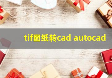 tif图纸转cad autocad